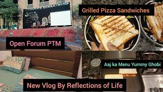 Quick and Yummy Ghobiii | Grilled pizza Cheese Sandwiches | PTM @ School | New Vlog