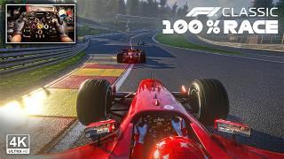 Michael Schumacher's Ferrari F2002 V10 - 2002 Belgian GP 100% Race F1Classic Steering Wheel Gameplay