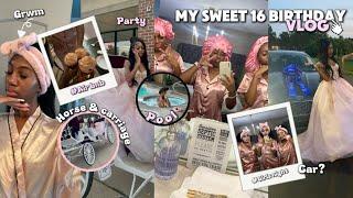 MY SWEET 16 BIRTHDAY VLOG| Party, Grwm, Pool, Air Bnb, Girls Night, New car, etc.