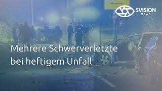 Mehrere Schwerverletzte bei heftigem Unfall mit mehreren Autos in Darmstadt