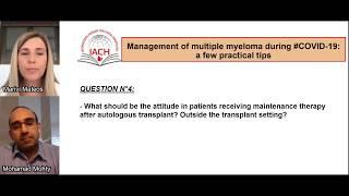 Management of multiple myeloma during COVID 19