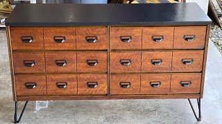 Amazing MCM Furniture Flip Dresser Upgrade you won't BELIEVE!  #short