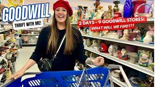 WE THRIFTED GOODWILL AFTER DARK! WAS IT WORTH IT??? Shopping 9 Goodwill Stores! - Reselling Vintage