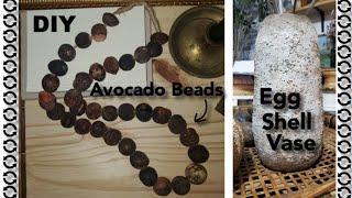 DIY Avocado Beads | DIY Eggshell Textured Vase FROM TRASH TO DESIGNER