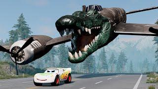 Epic escape from The Lightning McQueen Robot Eater, Bombardiro Crcodilo, Mater Eater |BeamNG.Drive