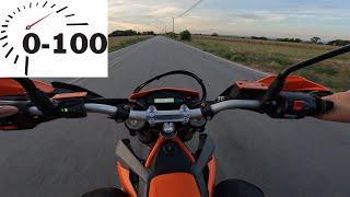 KTM 690 ENDURO R 2023 | 0-100 kmh, 20-100 kmh, 50-100 kmh, 0-130 kmh, 50-130 kmh