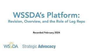 Overview of WSSDA's Platform and its Revision