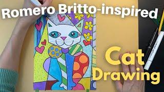 Romero Britto for Kids & Teens: How to Draw a Cat | Easy Tutorial