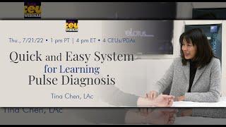 Quick & Easy System for Pulse Diagnosis with Tina Chen | Acupuncture CEU Courses