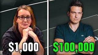 $1,000 vs $100,000 Poker Player: Underdog Goes On EPIC Run