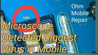 Microscope Detacted Virus In Mobile Be Carefull Repair Mobile Phone