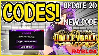NEW WORKING CODE for  VOLLEYBALL LEGENDS  Update 20  Roblox 2025  VOLLEYBALL LEGENDS ROBLOX