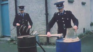 Gardaí Raid Poitin (Poteen) Makers, Ballina, Co. Mayo, Ireland 1975