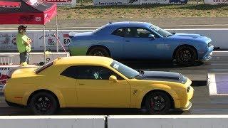 1320 Scat Pack R/T vs Demon and vs Mustang GT - drag race