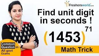 Aptitude Made Easy – Easy way of finding unit digit? - Common topic in Bank exam,Math tricks