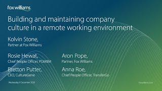 Building and maintaining company culture in a remote working environment