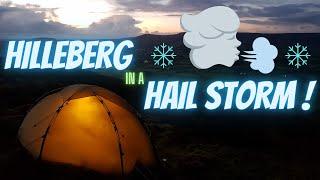 Hilleberg Soulo in a Hail Storm ! Icy Winds - Winter is Coming