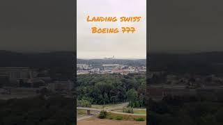 Landing Swiss Boeing 777 #zürich #kloten #swiss #boeing #boeing777 #dronephotography #drone #shorts