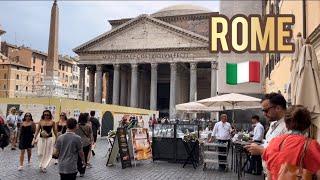 Rome Walking Tour August 17, 2024 4K HD Italy  City Walk Trevi Fountain ️ Pantheon