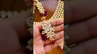 *BeautifulJaipuri Kundan Necklace setBack Work Meena kaaari