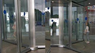 Emily and Sienna learning to use revolving door #short @emilyhchannel3303 ​