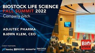 BioStock Life Science Fall Summit 2022 | Pitch: Adjutec Pharma