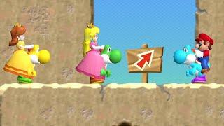 New Super Mario Bros. Wii - 3 Player Co-Op Walkthrough - World 6 - Mario, Peach & Daisy! HILARIOUS