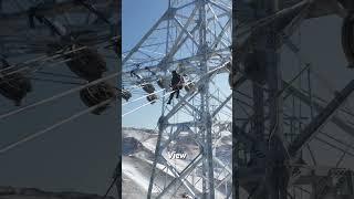 POV: Riding a High-Voltage Power Line #shorts