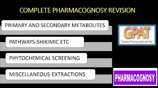 COMPLETE PHARMACOGNOSY IN ONE VIDEO.PHARMACOGNOSY EASY WAY TO STUDY. COGNOSY FOR GPAT.COGNOSY NIPER