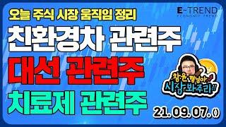주식 시장 움직임 친환경 관련주, 대선 관련주, 치료제 관련주로 넘어가고 있다. | 박창윤 이사 | 이트렌드 | 2차전지 |