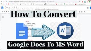 How To Convert Google Docs File To MS Word DocX | Convert Google Doc To Microsoft Word