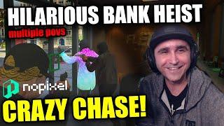 Summit1g HILARIOUS FLEECA BANK HEIST & CRAZY CHASE (MULTIPLE POVS)