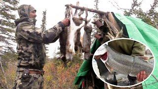 10 survivalists compete for $500,000 in the "Alon" competition, and a man hunts many rabbits