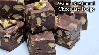 Walnut & Almond Chocolate Fudge | Christmas Sweets | अखरोट और बादाम चॉकलेट फज