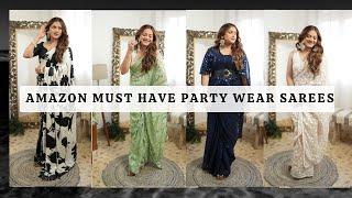 AMAZON PARTY WEAR SAREES| WINTER WEDDING STYLING TIPS GoGlam