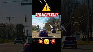 Close Call! Red Light Runner Almost Causes Crash  #drivingfails #crash #redlight