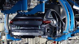 New Mercedes-Benz EQS Production – Luxury Electric Sedan Factory