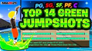 UNSTOPPABLE TOP 14 BIGGEST GREEN WINDOW JUMPSHOTS NBA 2K25 BOTH GEN! BEST JUMPSHOT NBA2K25