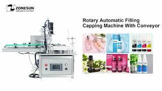 ZONESUN AFC1T Automatic Peristaltic Pump Filling and Capping Machine with Conveyor