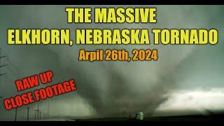 Elkhorn Nebraska Tornado UP CLOSE CHASER VIDEO! 4/26/24