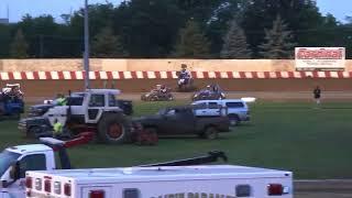 Badger Midget driver, Miles Quandt, goes over the wall at Angell Park Speedway in Sun Praire, WI.