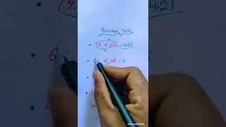  Percentage Tricks // Easy way to calculate Percentage #ssc #dhsexam #cgl #shorts