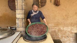 棉儿姐捡来杨树花，剁碎做馅蒸一锅大包子，香到拿肉都不换【农村棉儿姐】