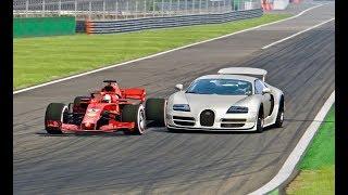 Ferrari F1 2018 vs Bugatti Veyron Super Sport - Monza