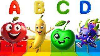 A To Z Fruits Names ️ | Apple Banana Song | English Fruits  | Kids Songs & Nursery Rhymes