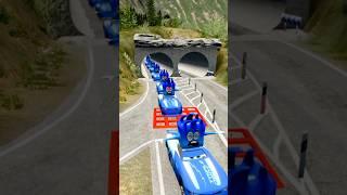 Mix Funny Cars Vs Spike Bollard #beamng #beamngdrive #shorts