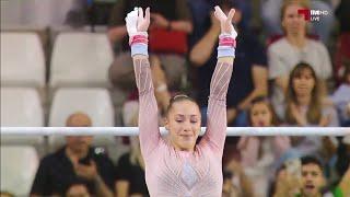 French Algerian Kaylia Nemour gets GOLD  - HUGE 15,366 - Uneven Bars Final - Doha World Cup 2024