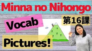 L16 Vocabulary Minna no Nihongo with Pictures | Memorize Japanese words with pictures