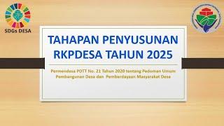 Tahapan Penyusunan RKP Desa Tahun 2025 Sesuai Permendesa PDTT No. 21 Tahun 2020