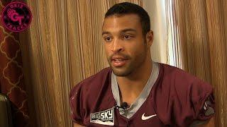 Griz DE Tyrone Holmes speaks at Big Sky Football Kickoff